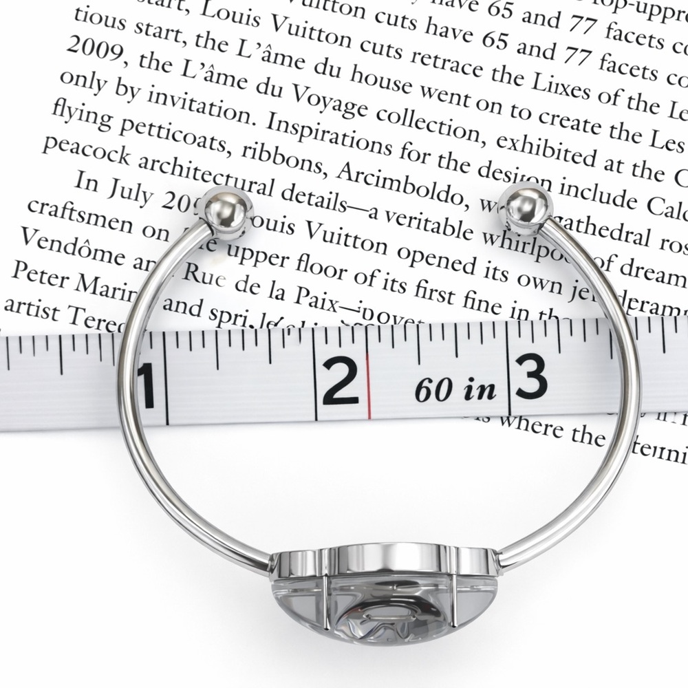 Louis Vuitton • LV “Idylle Blossom” Flower Silver Tone Slim Cuff Bracelet w/Box - Picture 12 of 14
